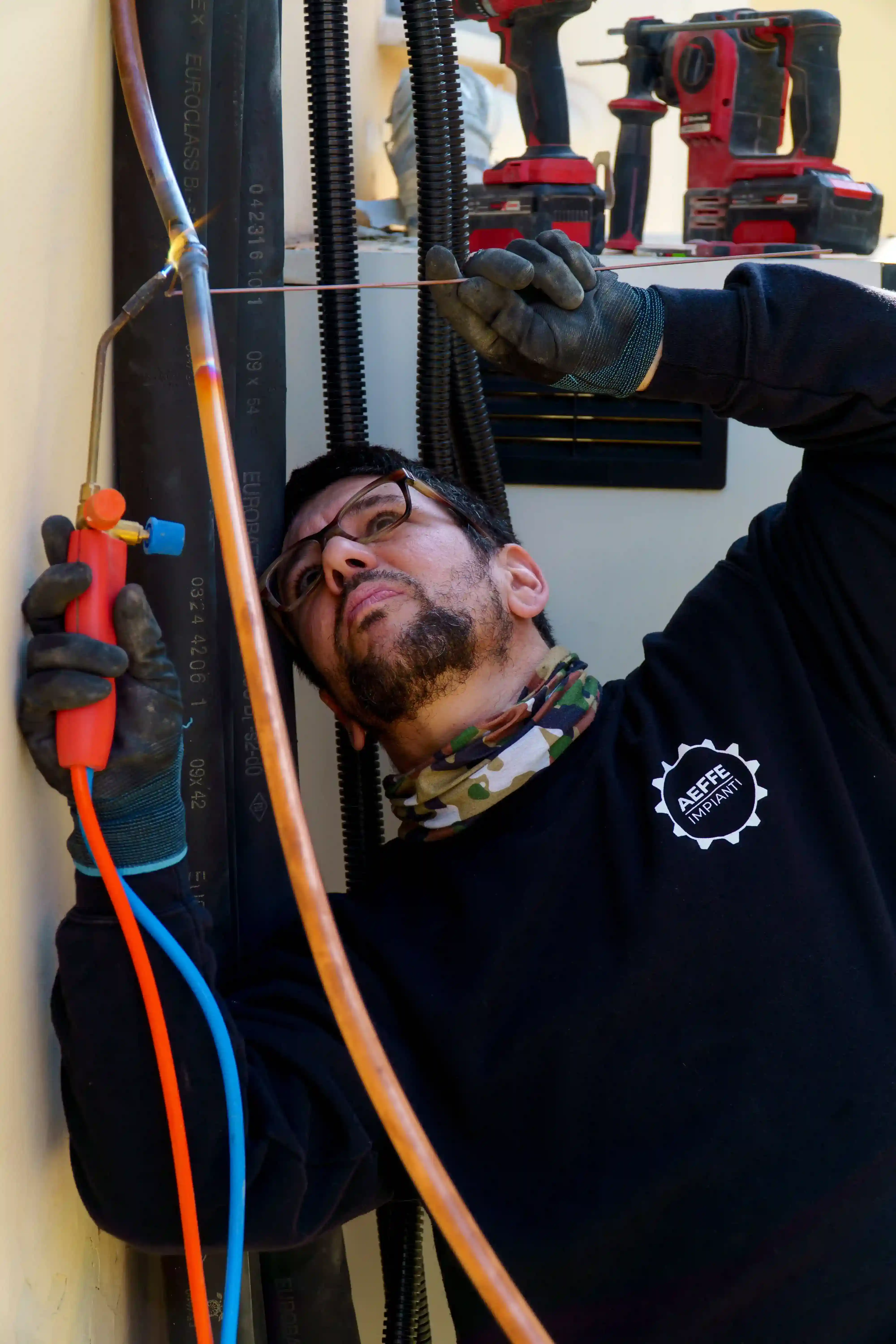 Saldobrasatura su rame per tubi gas